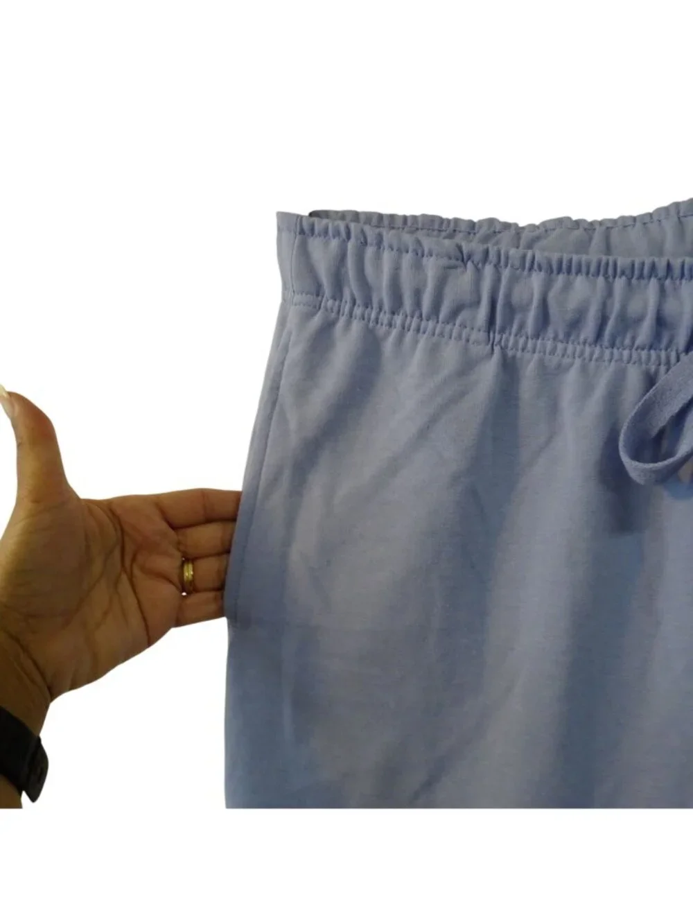 Ellos French Terry Women Blue Lounge Jogger Pants Sweats Size L 18 20 Pockets